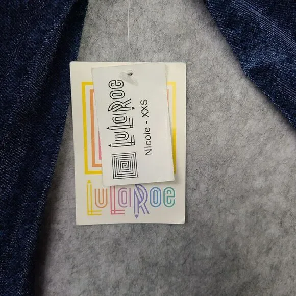 Brand NEW LuLaRoe Nicole XXS Dress‎ Dark Blue Velvet - Picture 5 of 9